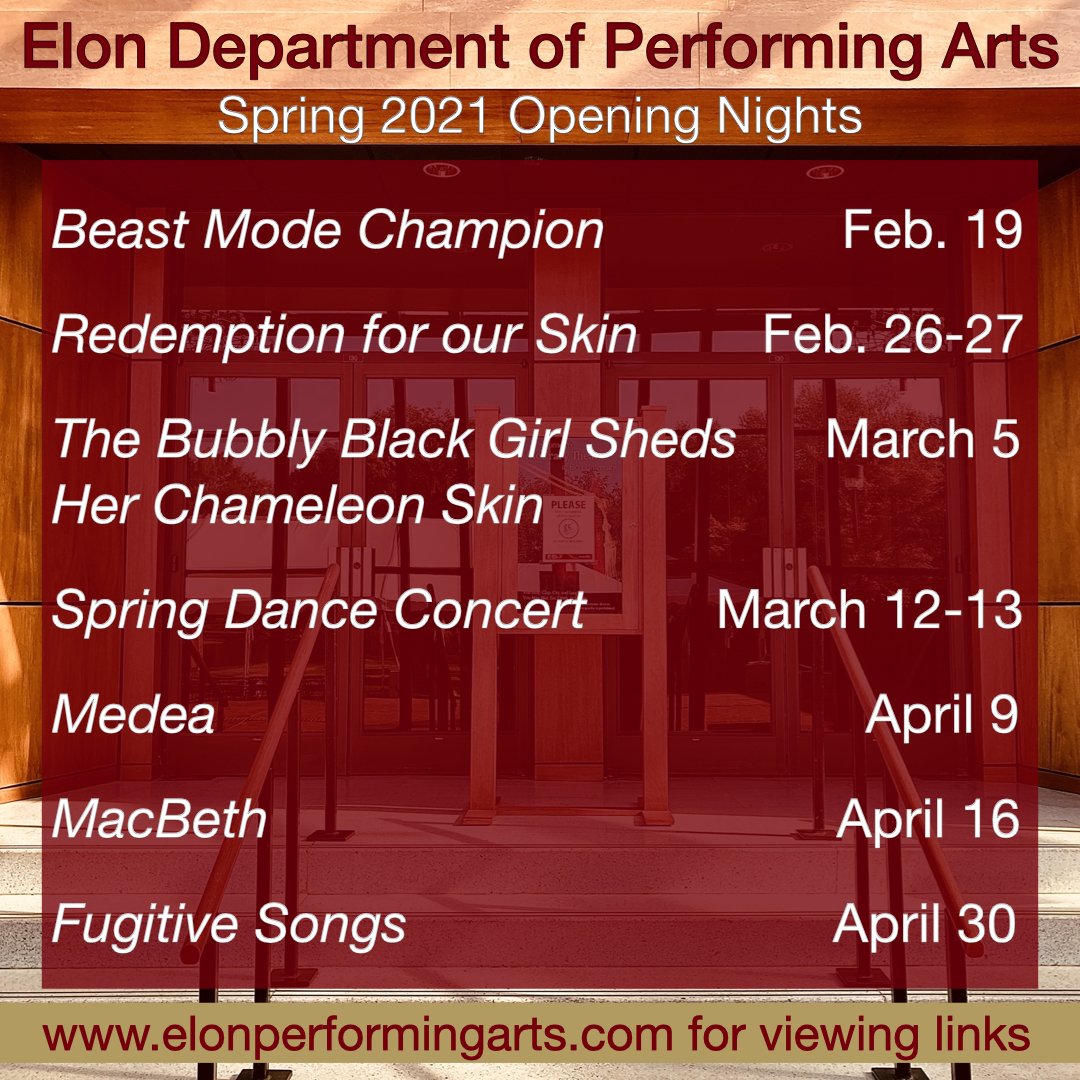 Elon Performing Arts Performing Arts Productions at Elon University